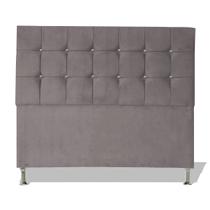 Cabeceira De Cama Box Cristal King 195 cm Botão Strass Suede Prata Eli Móveis