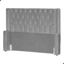 Cabeceira de Cama Box Estofada 90 cm Solteiro Linho Emma