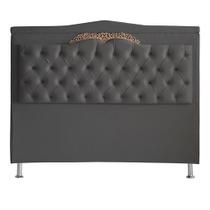 Cabeceira De Cama Box Helena Casal 140 cm Capitonê Retro Botão Encapados Suede Grafite Eli Móveis