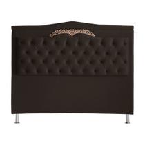 Cabeceira De Cama Box Helena King 195 cm Capitonê Retro Botão Encapados Suede Marrom Eli Móveis