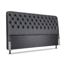 Cabeceira de Cama Box King 193 cm Padua Larhome Preto.