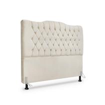 Cabeceira de Cama Box King 195 cm Dunas - Veludo Bege Claro