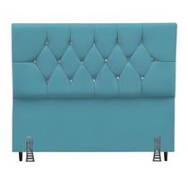 Cabeceira De Cama Box King 195 Cm Mariana Com Frame Suede Azul Turquesa Cabeceira De Cama Box King 195 Cm Mariana Com Frame Suede Azul Turquesa