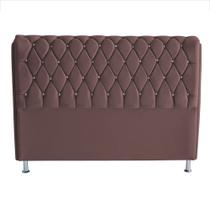Cabeceira De Cama Box Londres Casal Queen 160 cm Suede Botão de Strass Rosê Eli Móveis e Decoração