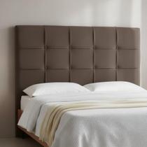 Cabeceira De Cama Box Luiza Casal 140cm X 106cm Couro Marrom Ms Decor Cabeceira De Cama Box Luiza Casal 140cm X 106cm Couro Marrom Ms Decor