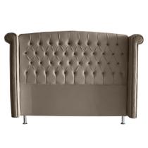 Cabeceira De Cama Box Luxo Casal 140 cm Suede Capuccino Eli Móveis