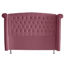 Cabeceira De Cama Box Luxo King 195 cm Suede Rosa Bebê Eli Móveis Cabeceira De Cama Box Luxo King 195 cm Suede Rosa Bebê Eli Móveis
