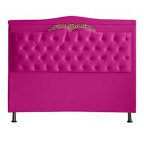 Cabeceira De Cama Box Madri Casal King 195 cm Suede Rosa Pink Ec Móveis - Ec Móveis