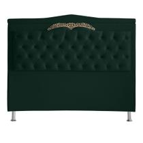 Cabeceira De Cama Box Madri Casal King 195 cm Suede Verde Ec Móveis