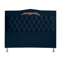 Cabeceira De Cama Box Madri Casal Queen 160 cm Suede Azul Marinho Ec Móveis