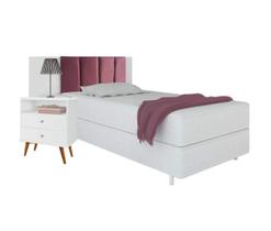 Cabeceira de Cama Box Milão 0,90 Suede Rosa - Comprar Moveis Em Casa