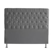 Cabeceira de Cama Box Paris Casal 140 cm Botão Strass Suede Grafite Do Lar Móveis