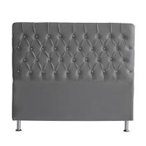 Cabeceira de Cama Box Paris Casal 140 cm Botão Strass Suede Grafite Eli Móveis Cabeceira de Cama Box Paris Casal 140 cm Botão Strass Suede Grafite Eli Móveis
