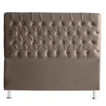 Cabeceira de Cama Box Paris King 195 cm Botão Strass Suede Capuccino Eli Móveis