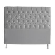 Cabeceira de Cama Box Paris Queen 160 cm Botão Strass Suede Prata Do Lar Móveis