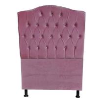 Cabeceira De Cama Box Princesa Solteiro 90 cm Botão Strass Suede Rosa Bebê Eli Móveis