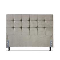 Cabeceira de Cama Box Queen 158 cm Atlanta Larhome Suede Veludo Marrom Claro.