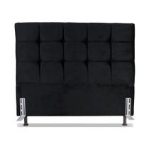 Cabeceira de Cama Box Queen 158 cm Atlanta Larhome Suede Veludo Preto.