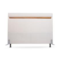 Cabeceira de Cama Box Queen 158 cm Austi Larhome Tecido Suede Veludo Bege.