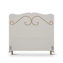 Cabeceira de Cama Box Queen 158 cm Braga Larhome Suede Veludo Bege