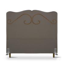 Cabeceira de Cama Box Queen 158 cm Braga Larhome Suede Veludo Marrom escuro