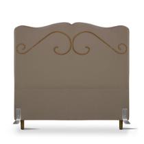 Cabeceira de Cama Box Queen 158 cm Braga Larhome Suede Veludo Marrom
