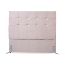 Cabeceira de Cama Box Queen 158 cm Divini Larhome Tecido Suede Veludo Bege.
