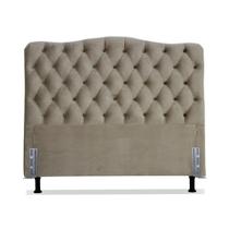 Cabeceira de Cama Box Queen 158 cm Dunas Larhome Suede Veludo Marrom claro