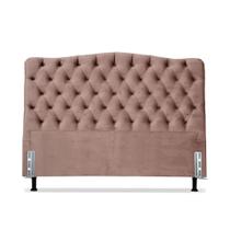 Cabeceira de Cama Box Queen 158 cm Dunas Larhome Suede Veludo Rosê