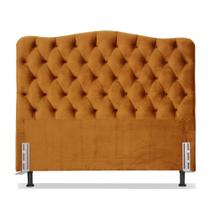 Cabeceira de Cama Box Queen 158 cm Dunas Larhome Suede Veludo Terra Cota.