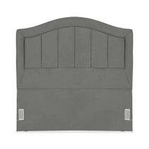 Cabeceira de Cama Box Queen 158 cm Itália Larhome Suede Veludo Cinza escuro