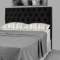 Cabeceira de Cama Box Queen 158 cm Larhome Versalite Suede Veludo Preto