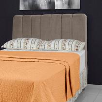 Cabeceira de Cama Box Queen 158 cm Luna Larhome Suede Veludo Marom