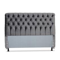 Cabeceira de Cama Box Queen 158 cm Padua Larhome Suede Veludo Cinza escuro.