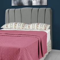 Cabeceira de Cama Box Queen 158 cm Sevilha Larhome Suede Veludo Cinza escuro