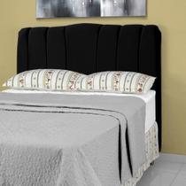 Cabeceira de Cama Box Queen 158 cm Sevilha Larhome Suede Veludo Preto