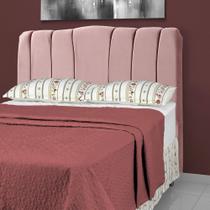 Cabeceira de Cama Box Queen 158 cm Sevilha Larhome Suede Veludo Rosê