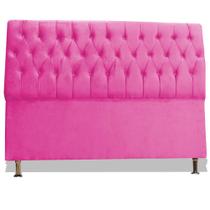 Cabeceira De Cama Box Sena Casal 140 cm Suede Rosa Pink Ec Móveis
