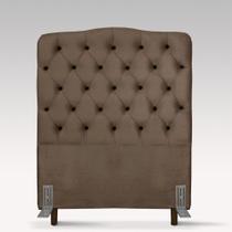 Cabeceira de Cama Box Solteiro 100 cm Dunas Larhome Suede Veludo Marrom