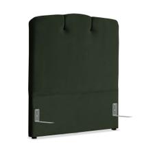 Cabeceira de Cama Box Solteiro 110 cm Moscou Larhome Suede Veludo Verde Militar