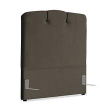 Cabeceira de Cama Box Solteiro 88 cm Moscou Larhome Suede Veludo Marrom Escuro