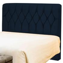 Cabeceira de Cama Box Solteiro 90 cm Capitone Istambul Dobuê - Azul Marinho Cabeceira de Cama Box Solteiro 90 cm Capitone Istambul Dobuê - Azul Marinho