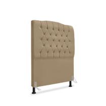 Cabeceira de Cama Box Solteiro 90 cm Dunas - Veludo Bege Escuro