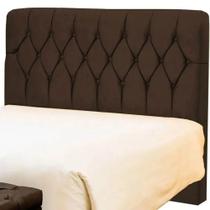 Cabeceira de Cama Box Solteiro 90cm Istambul Suede Marrom - DS Móveis