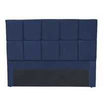 Cabeceira De Cama Box Solteiro Berlin 90 Suede azul marinho