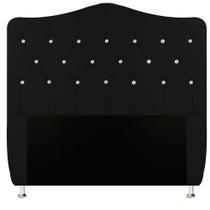 Cabeceira de Cama Box Solteiro Estofada Capitone com Strass Atena Strass 90 CM Nanda Decor