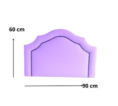 Cabeceira De Cama Box Solteiro Lilás Com Tachas Fumê