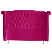 Cabeceira de Cama Box Toquio Casal 140 cm Suede Rosa Pink Eli Móveis e Decoração