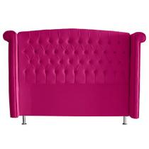 Cabeceira de Cama Box Toquio Casal Queen 160 cm Suede Rosa Pink Ec Móveis