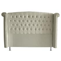 Cabeceira de Cama Box Toquio King 195 cm Suede Porcelana Eli Móveis e Decoração